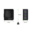 EVOLVEO Xenon, Midi Tower / 4x ARGB / mesh+sklo XENON-BK-4