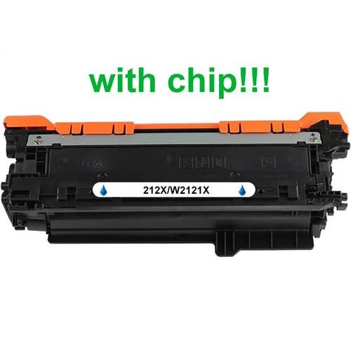 Kompatibilný toner pre HP 212X / W2121X-Plne funkčný čip! Cyan 10000 strán