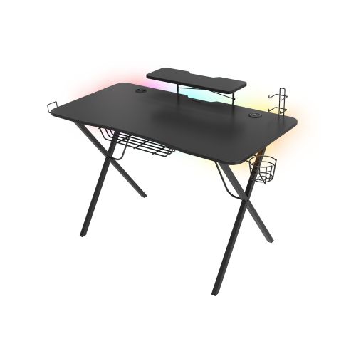 Genesis Holm 300 RGB - herný stôl s RGB podsvietením, 3xUSB 3.0, bezdrôtová nabíjačka mobilov NDS-1550