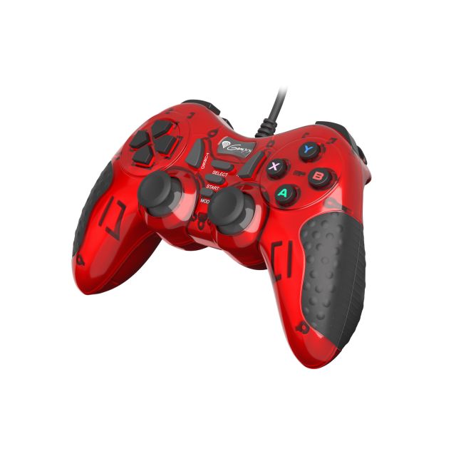 Drôtový gamepad Genesis MANGAN 200, pre PC, vibrácie, červený NJG-1425
